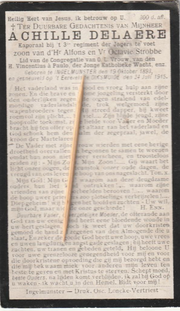 Victime de guerre : 1914-1918, soldat, Envoi