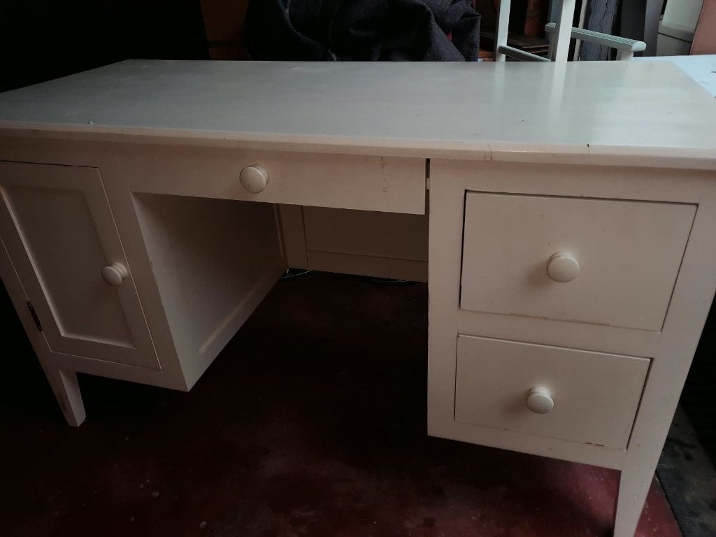 Bureau en bois peint, Bureau d'écolier, Vintage, Enlèvement, Utilisé