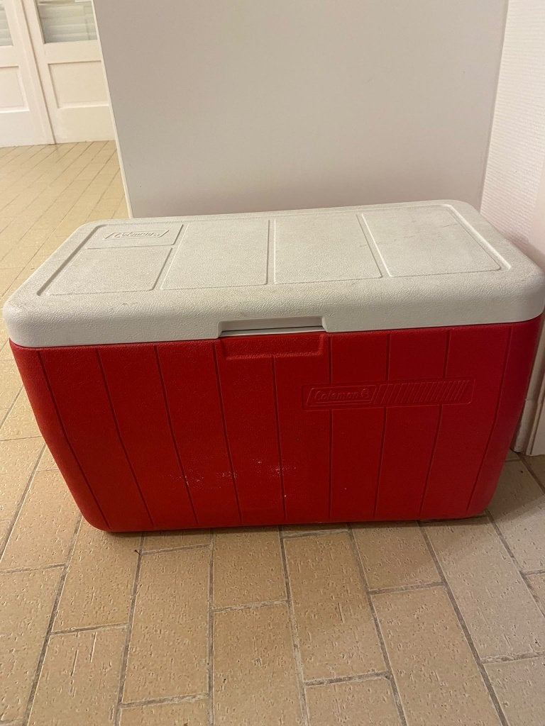 Koelbox rood + 2 koelelementen, Ophalen, Zo goed als nieuw, Koelbox, Koelelement