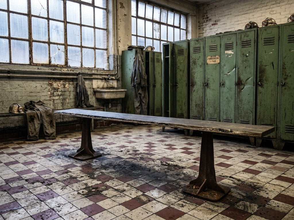 Oude industriële zitbank anno 1960, Antiek en Kunst, Ophalen