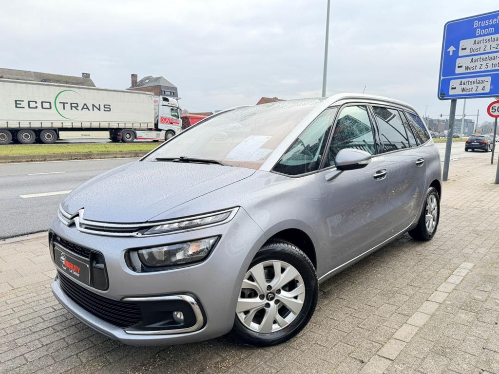 Citroen C4 Grand Picasso 2017 090000km AUTOMAAT 7zitpl Full, Auto's, Euro 6, 1198 cc, Zilver of Grijs, Adaptive Cruise Control