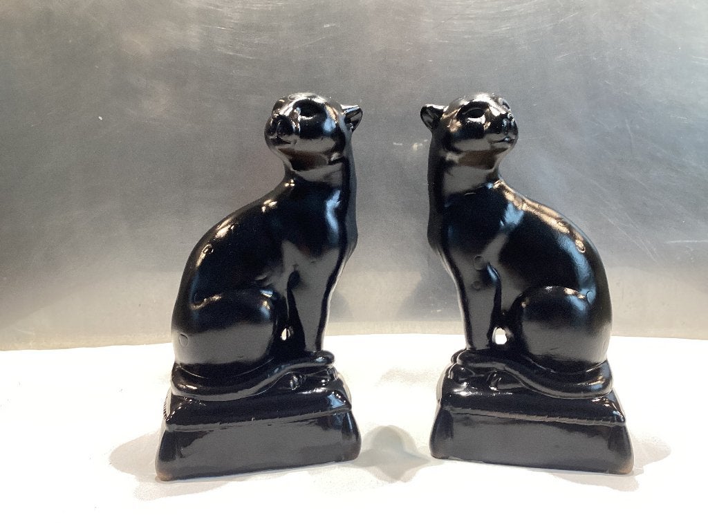 2 katten / panters in steengoed. 111/Ca., Antiek en Kunst, Ophalen