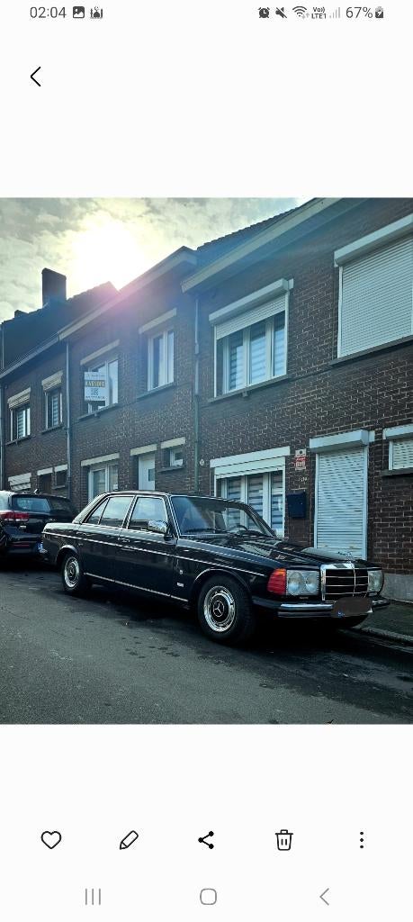 Mercedes w123 200D, Auto's, Voorwielaandrijving, 4 cilinders, Leder en Stof, Zwart