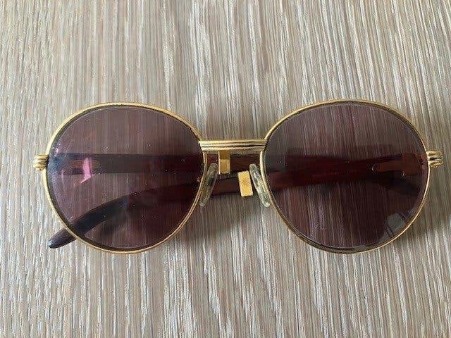Vintage Cartier Bagatelle Bril met 22 karaat goud, Handtassen en Accessoires, Overige merken, Gebruikt, Bruin, Ophalen of Verzenden