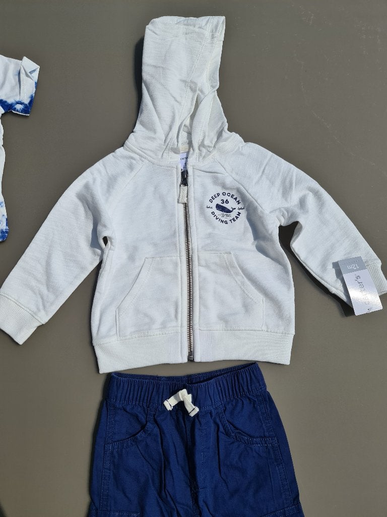 witte hoody met rits, Deep ocean, CA, 86 NIEUW, Kinderen en Baby's, Babykleding | Maat 86, Ophalen, Zo goed als nieuw