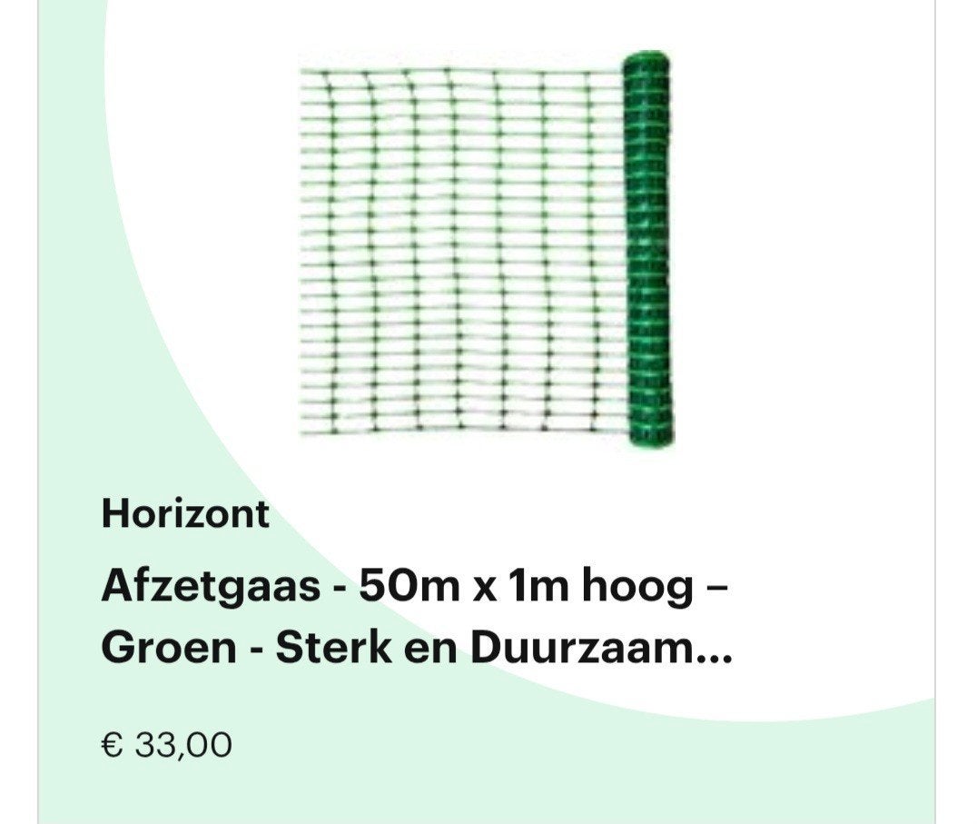 afzetgaas 1meter hoog. 50 lang, Tuin en Terras, Gaas en Draad, Ophalen
