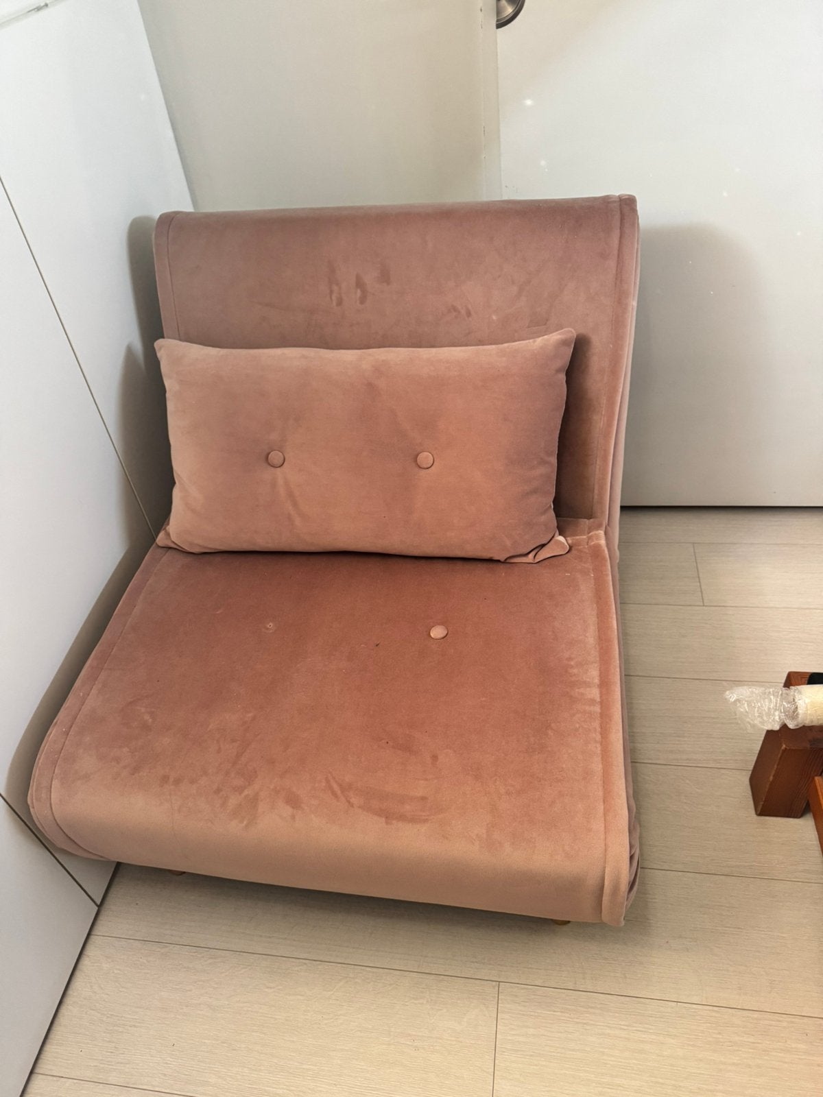 Comfortabel zetelbed - 1-persoon oud roze, Ophalen, Gebruikt, Eenpersoons, 190 cm of minder