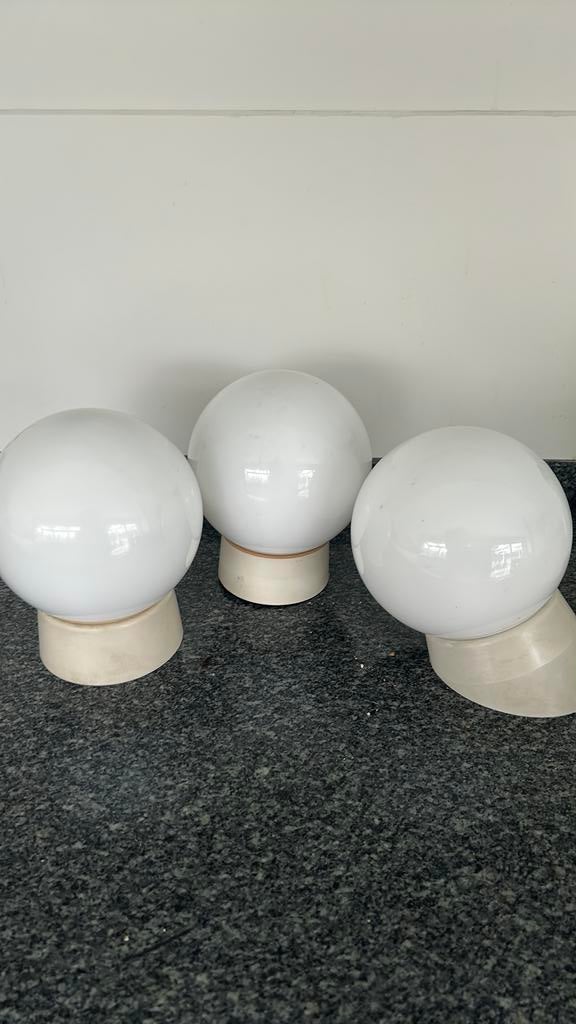 3 plafondlampen, Huis en Inrichting, Ophalen of Verzenden, Gebruikt, Glas