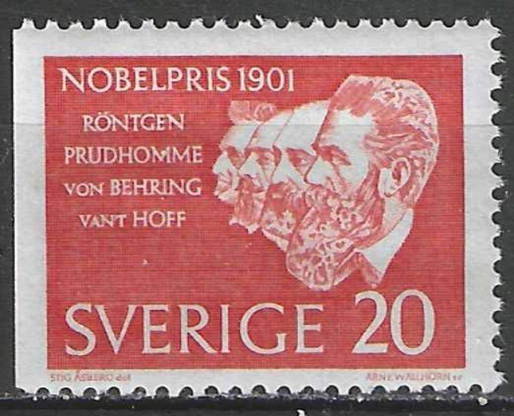 Zweden 1961 - Yvert 488a - 60 jaar Nobelprijs - Links (PF), Verzenden, Zweden, Postfris