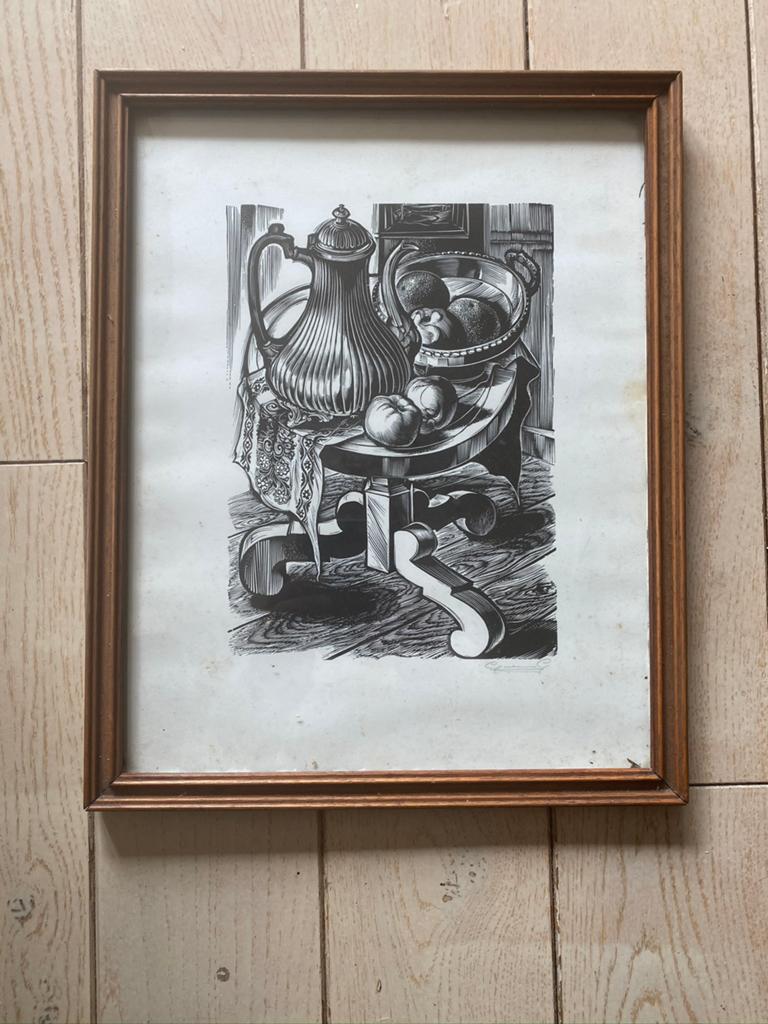 GRAVURE – STILLEVEN- GERARD GAUDAEN, Antiek en Kunst, Kunst | Etsen en Gravures, Dagelijks leven, 1950 - 1999, Ophalen of Verzenden