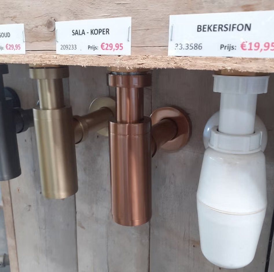 OP=OP! Wastafelsifon, koper, strakke design, modern, Sala, Enlèvement ou Envoi, Neuf, Moderne