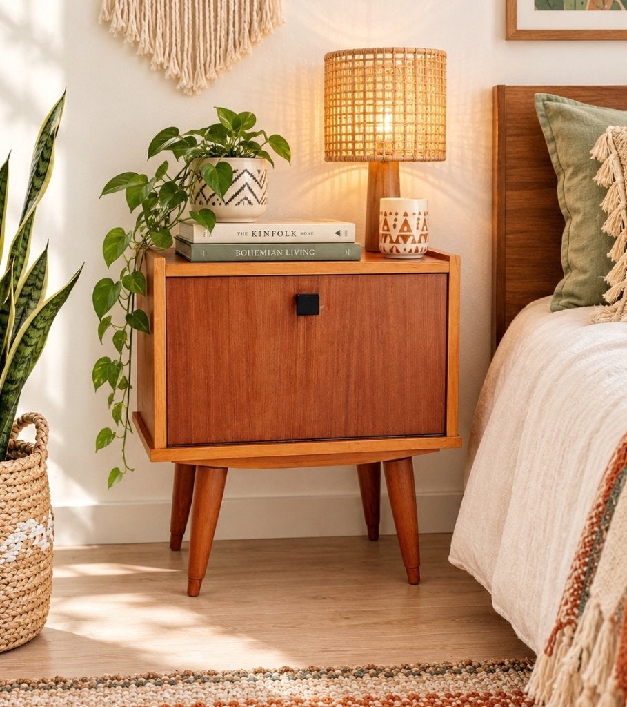 Prachtige set vintage nachtkastjes, Ophalen, Gebruikt, Hout