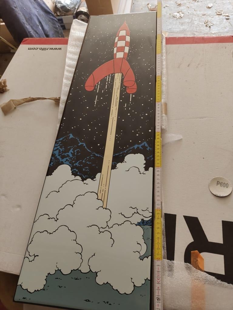 Raket naar de maan emaille bord Kuifje te koop, Enlèvement, Tintin, Neuf