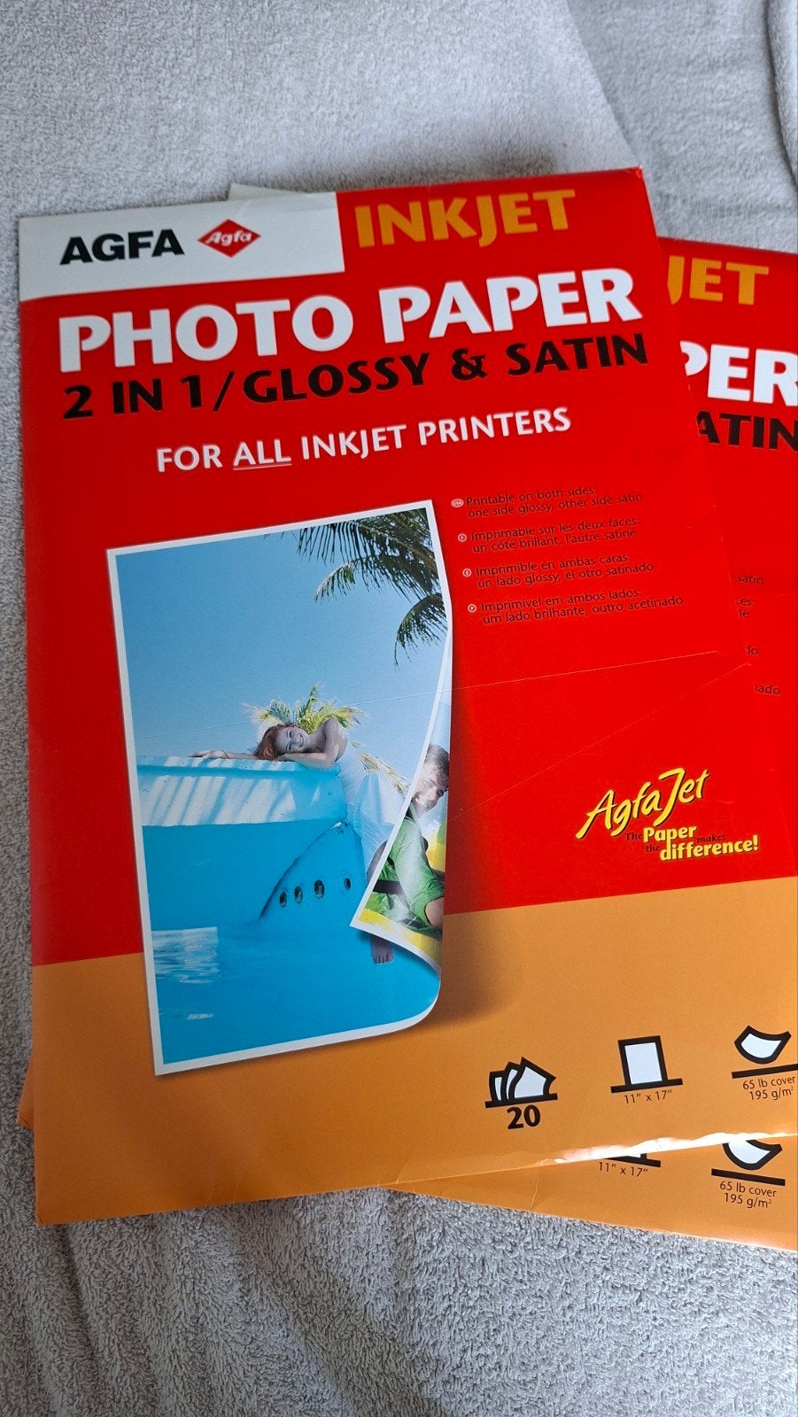 foto papier 2 in 1 glossy & satin, TV, Hi-fi & Vidéo, A3, Papier photo jet d'encre, Satiné, Agfa