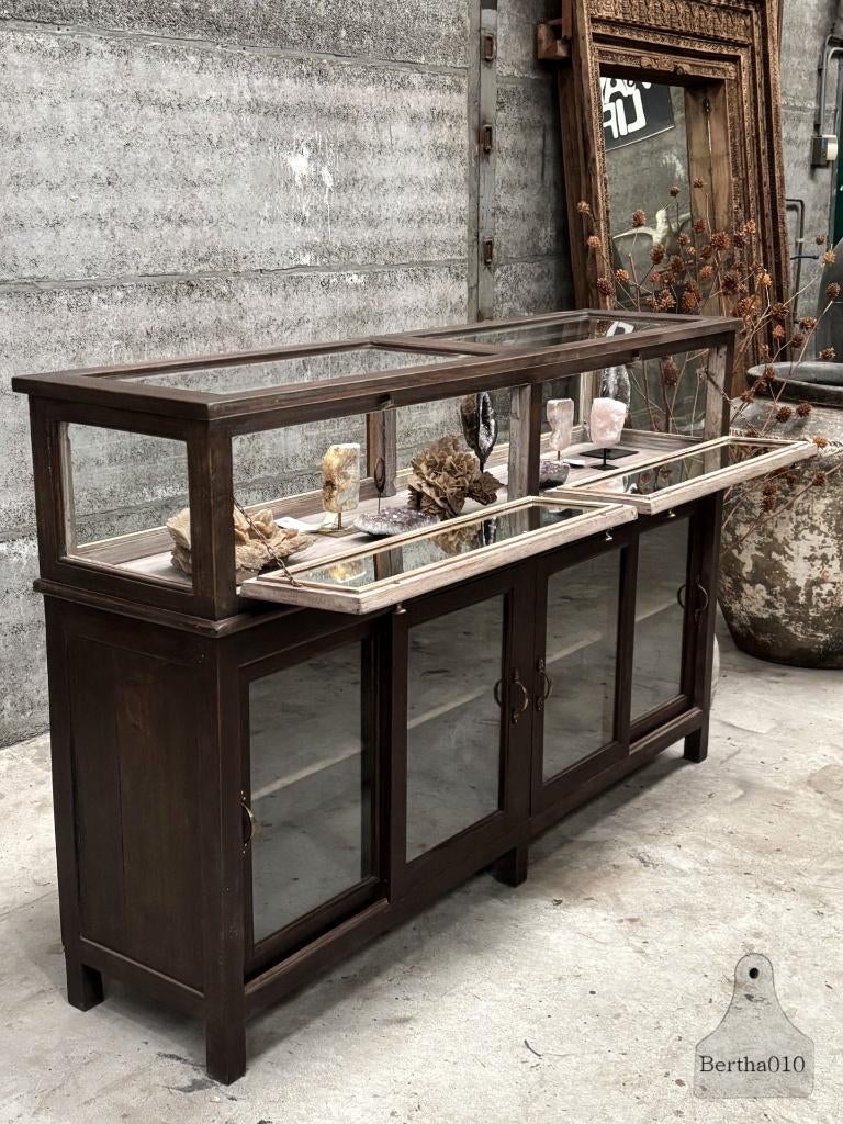 Originele houten toonbankvitrine winkel musea ca 1920, Ophalen