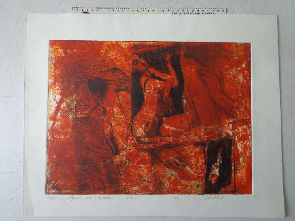 kleurets van Magda De Beccker "Subtiel" naakte vrouwen, Antiek en Kunst, Kunst | Etsen en Gravures, Ophalen of Verzenden, Portret