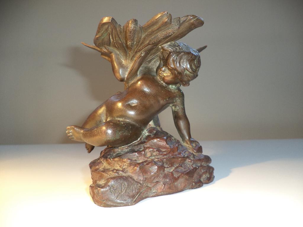 Godfried DEVREESE Art Nouveau bronze antique Putto Amour, Enlèvement ou Envoi, Art nouveau, Brons