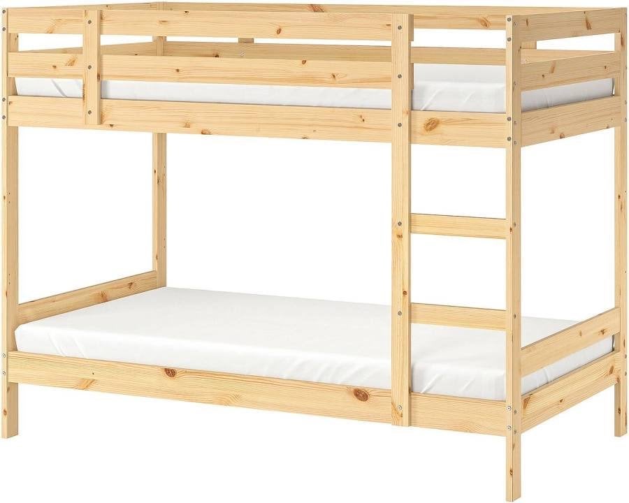 Stapelbed IKEA Mydal  Natuurhout 90X200, Ophalen, 90 cm, Eenpersoons, Minder dan 160 cm