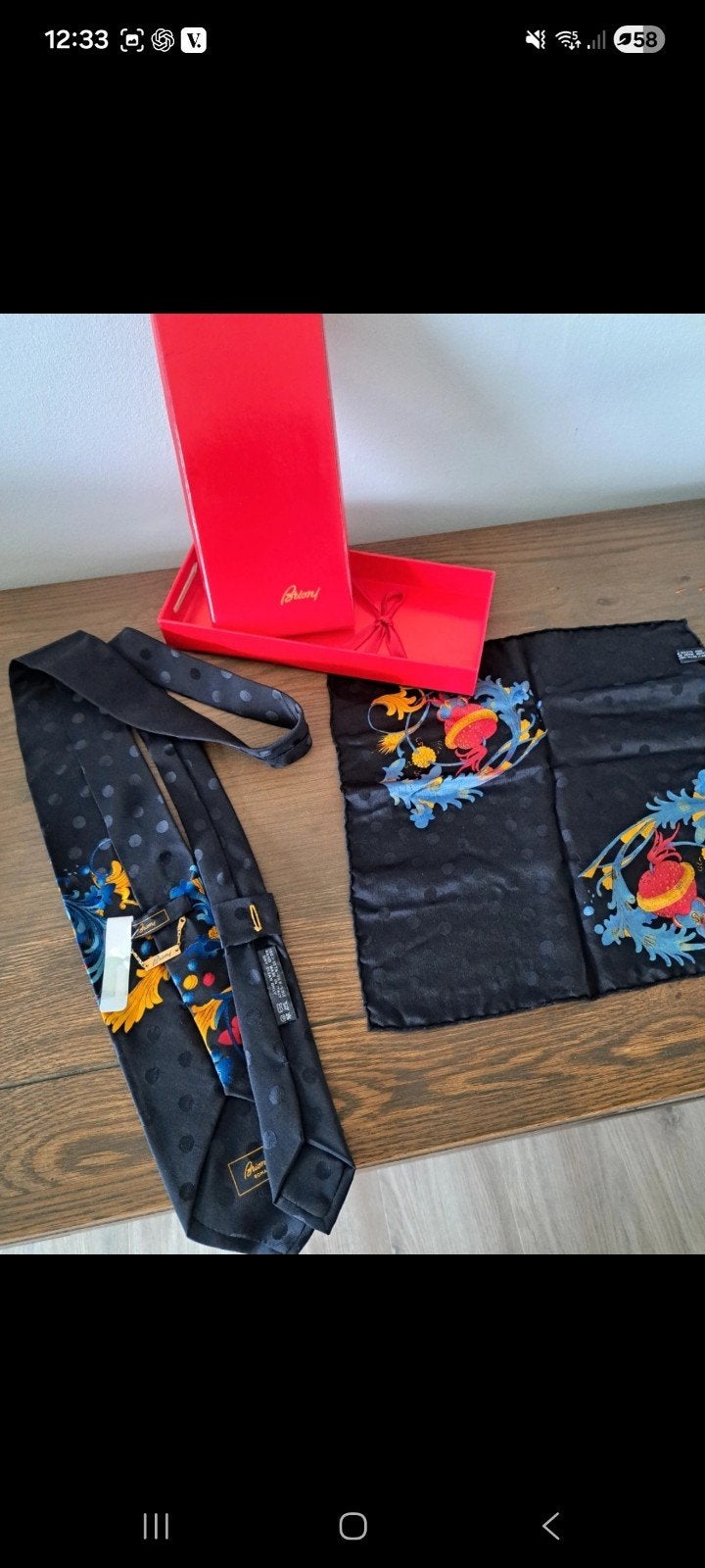 Brioni set .das en pochette, Ophalen of Verzenden