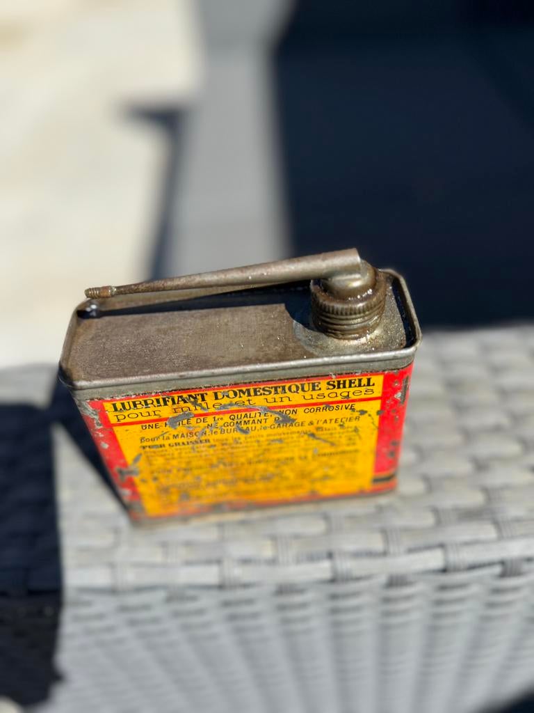 Mini SHELL olie blikje, Ophalen of Verzenden, Gebruikt, Gebruiksvoorwerp