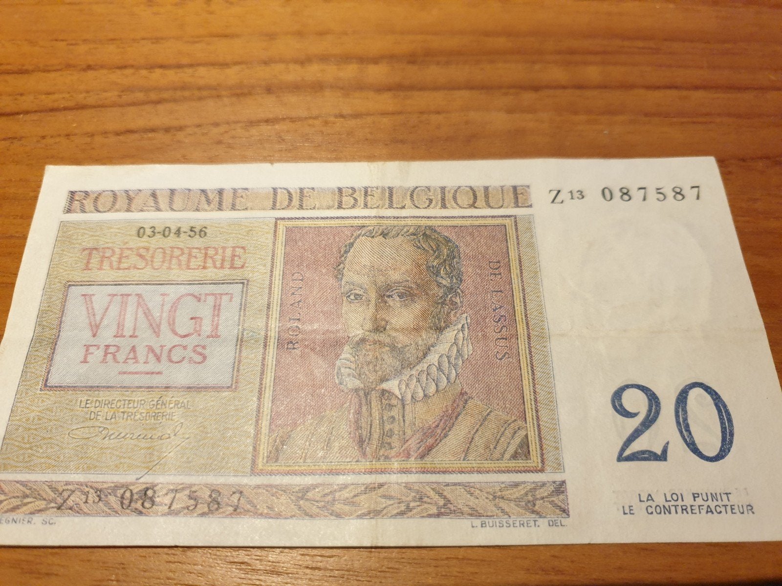 20 francs belge de 1956, Enlèvement