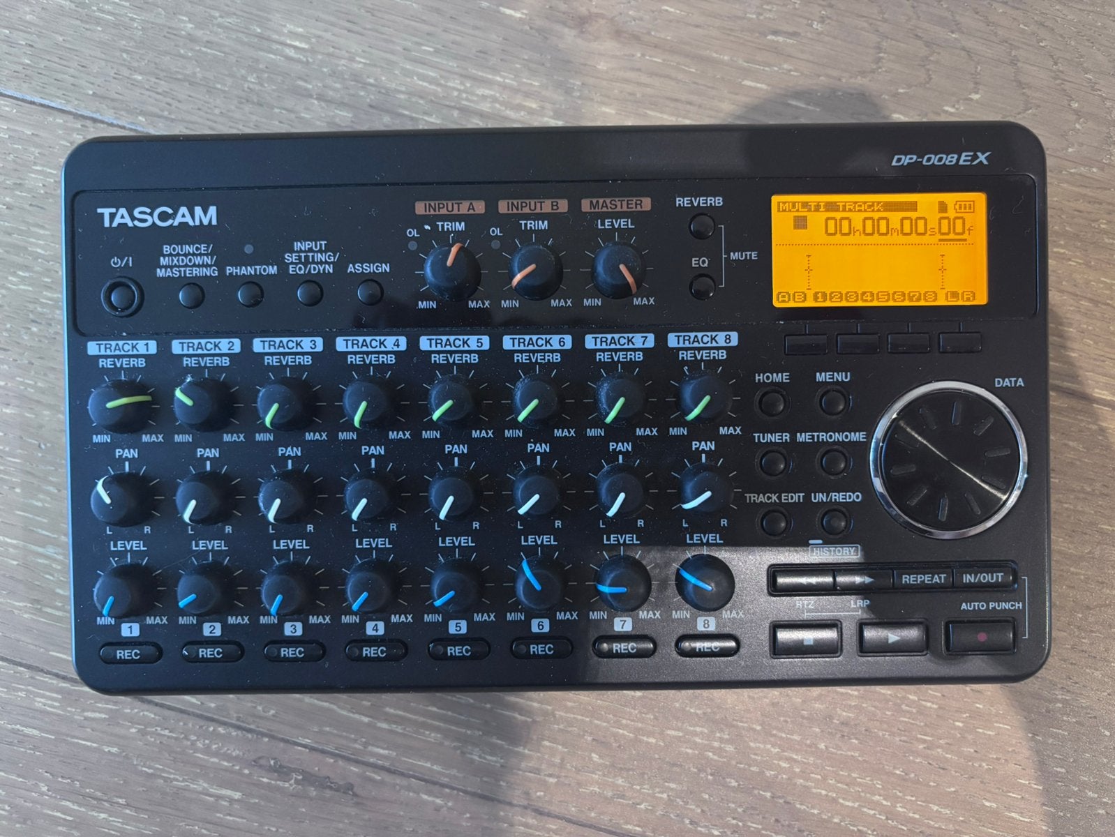 Tascam dp-008ex, Verzenden, Zo goed als nieuw, 5 tot 10 kanalen, Microfooningang
