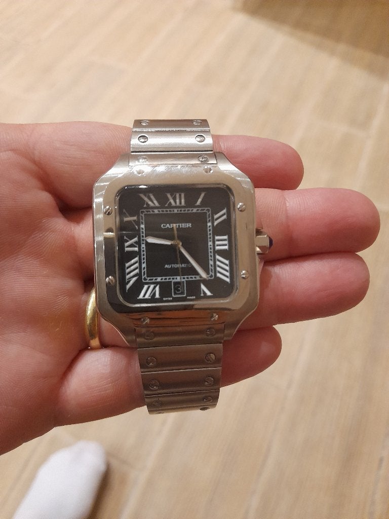 Santos cartier, Staal, Staal, Polshorloge, Zo goed als nieuw