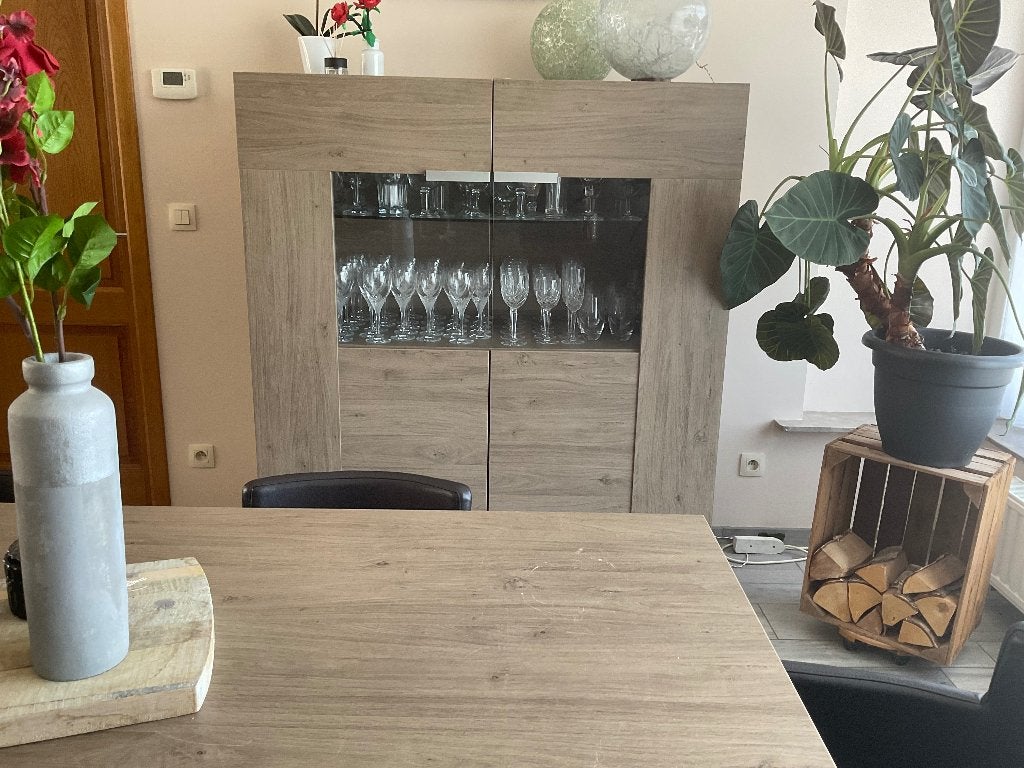 Eetplaats beige, Huis en Inrichting, Complete eetkamers, Ophalen, Gebruikt, Modern en landelijk, 4 tot 6 stoelen