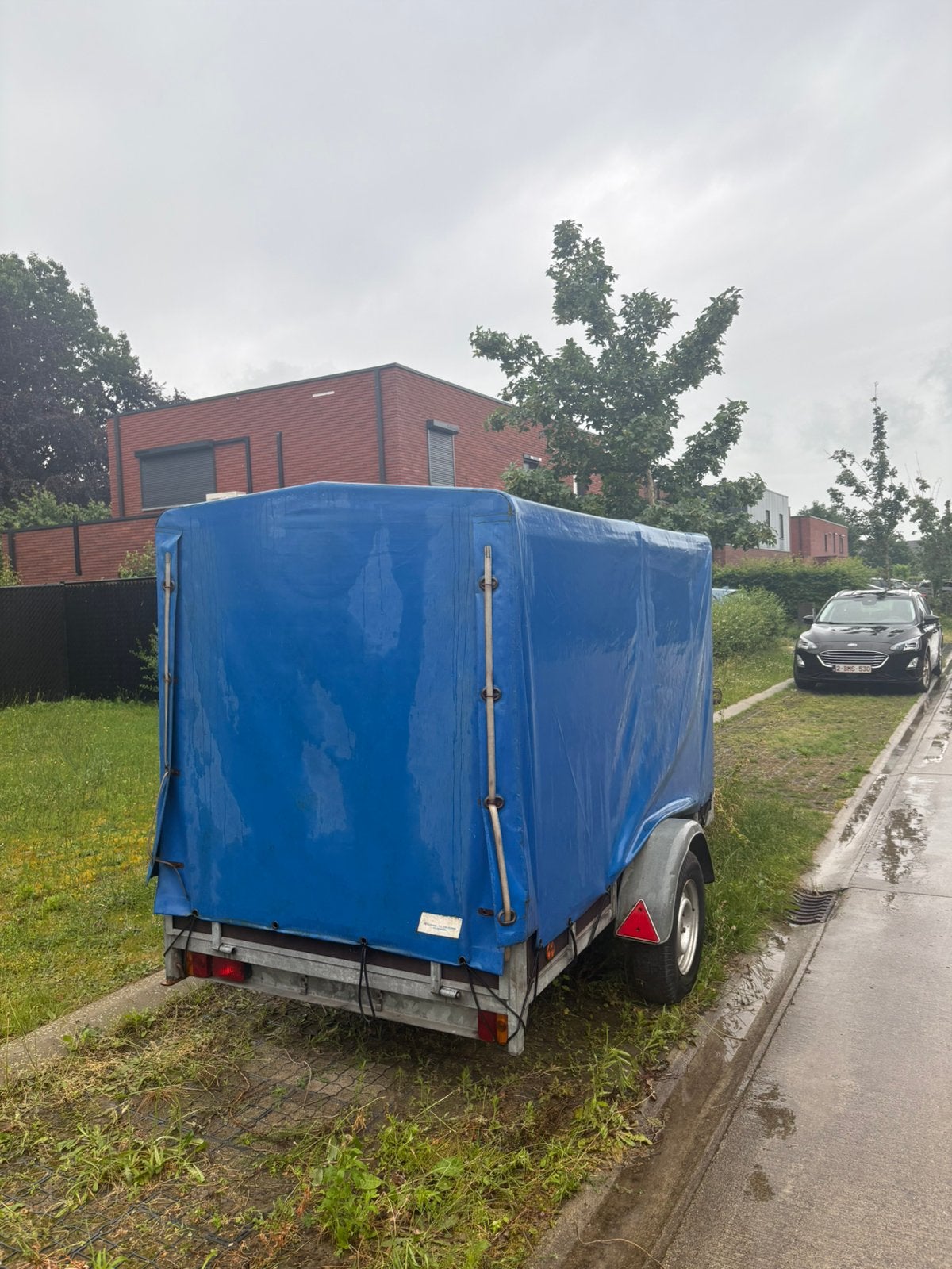 Aanhangwagen met huif en afneembare kooi – Goede staat, Enlèvement, Comme neuf