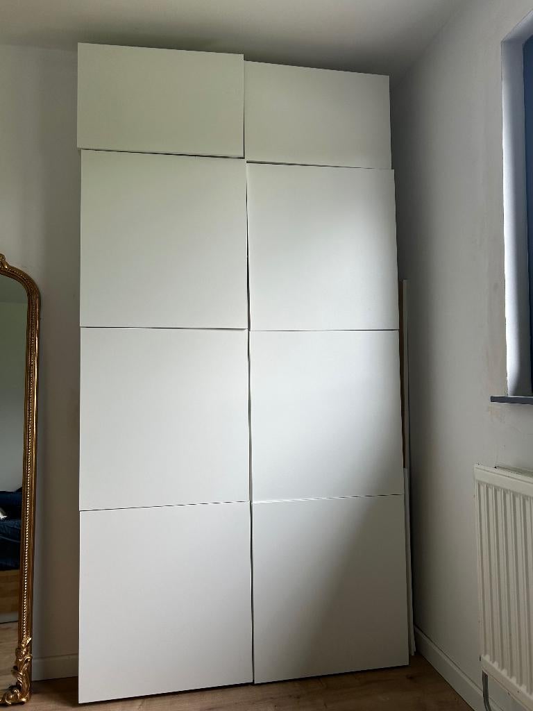 Armoire BESTA IKEA blanc mat 8 caissons, Maison & Meubles, Armoires | Armoires murales, Comme neuf, 200 cm ou plus, Moins de 150 cm