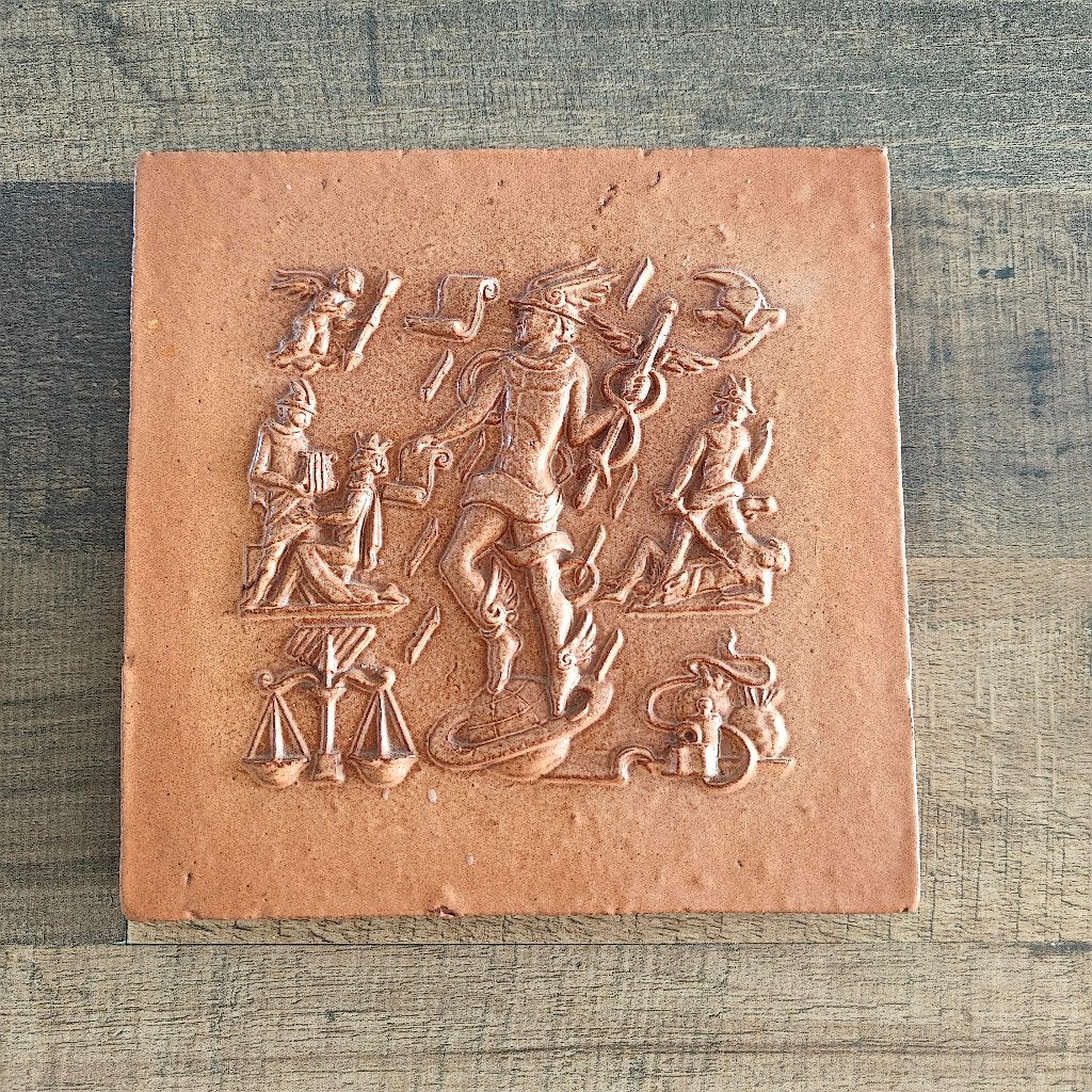 Decoratieve tegel, Antiek en Kunst, Antiek | Keramiek en Aardewerk, Ophalen