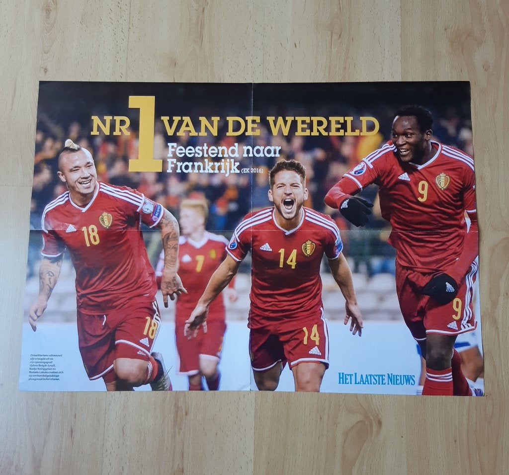 Poster Rode Duivels 2016 - Lukaku, Mertens, Naingolan, Collections, Articles de Sport & Football, Enlèvement ou Envoi, Neuf