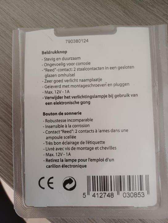 Zwart deurbel merk Niko - elektrisch, Ophalen of Verzenden