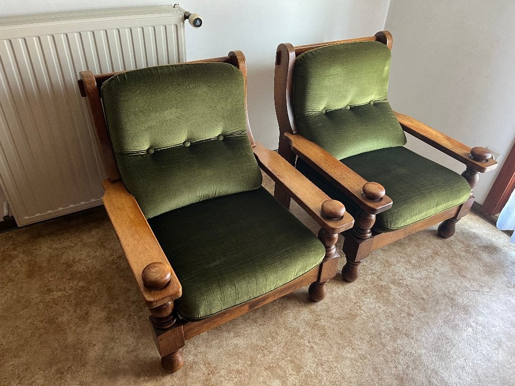 Vintage zetels, Ophalen, Rechte bank, Hout
