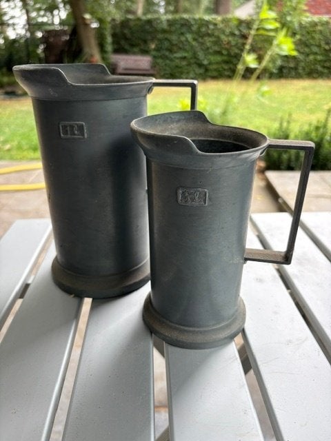 Peltrato 95%-Tin bekers, Antiek en Kunst, Antiek | Tin, Ophalen