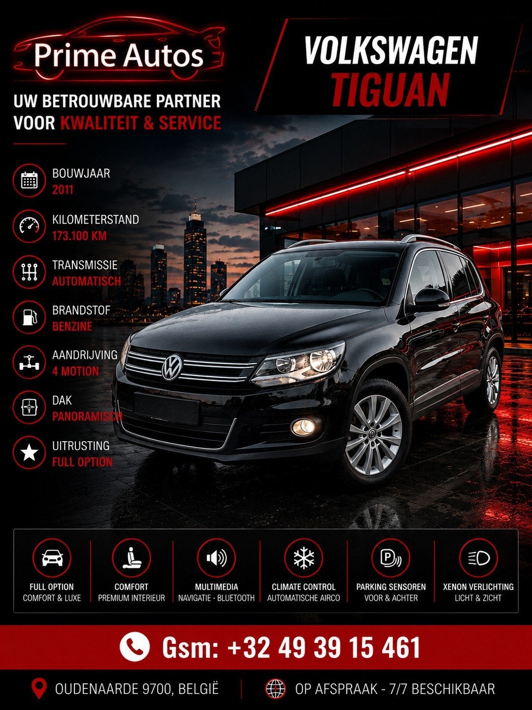 Volkswagen Tiguan 2.0 tsi automatisch Full option, Automaat, Euro 5, 1989 cc, Beige