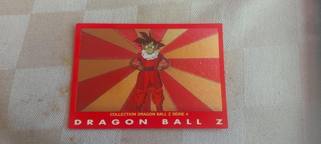 dragonball z kaart reverseholo red line Goku fusion Dende, Ophalen of Verzenden, Nieuw, Losse kaart