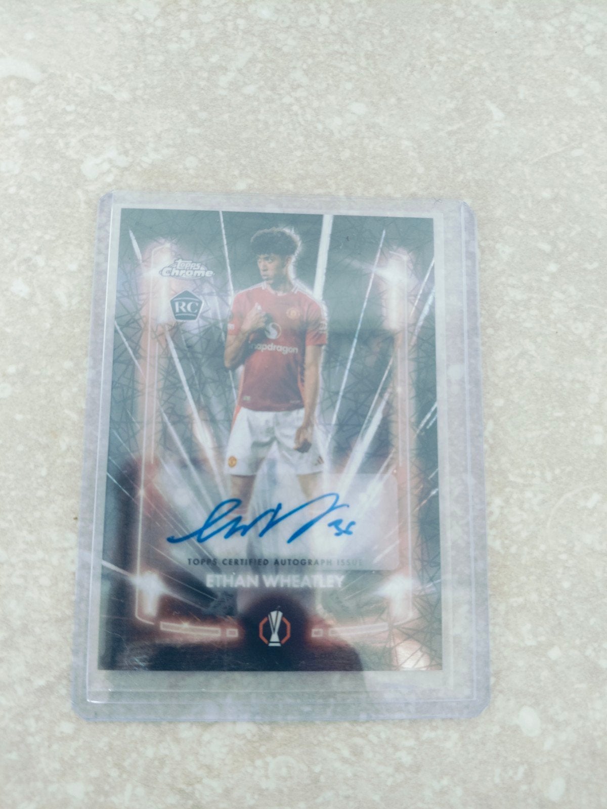 Topps Chrome Ethan Wheatley autograph Manchester United, Ophalen of Verzenden