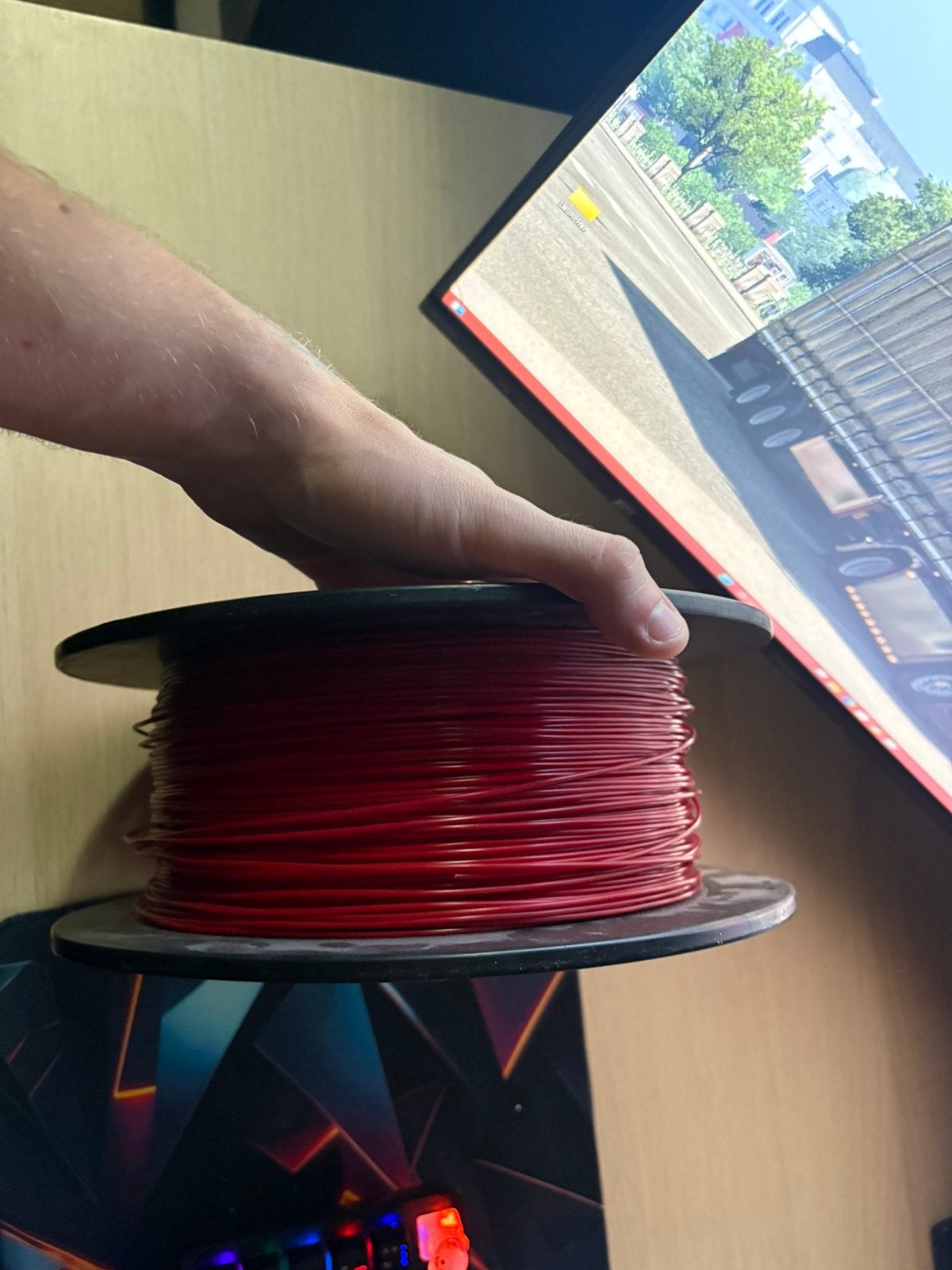 Rol rode filament, Computers en Software, 3D Printers, Ophalen, Zo goed als nieuw, Filament