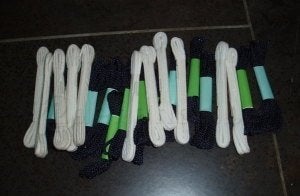 naaien veters wit blauw koordje, Verzenden, Nieuw
