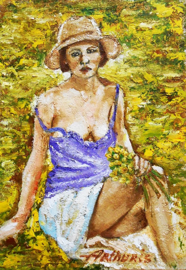 « Sur le terrain » Peinture encadrée, Antiquités & Art, Art | Peinture | Moderne, Textile, Peinture à l'huile, Figures, Passe-partout