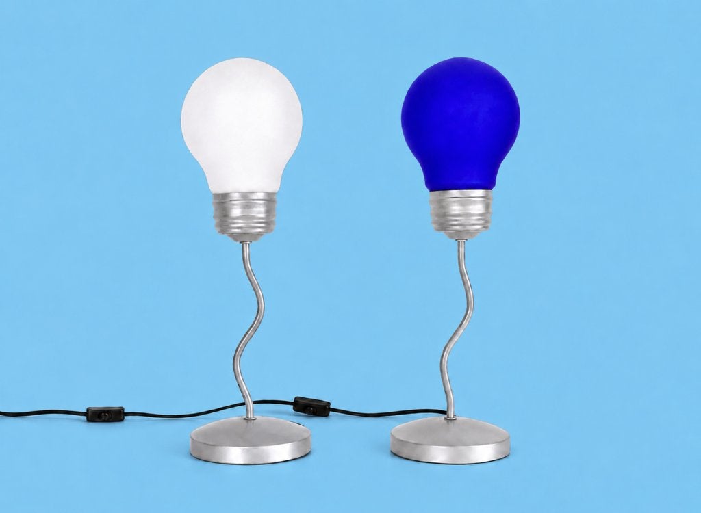 Postmodern / Memphis-stijl / popart - Kronkelige tafellampen, Enlèvement ou Envoi, Lampe, Verre