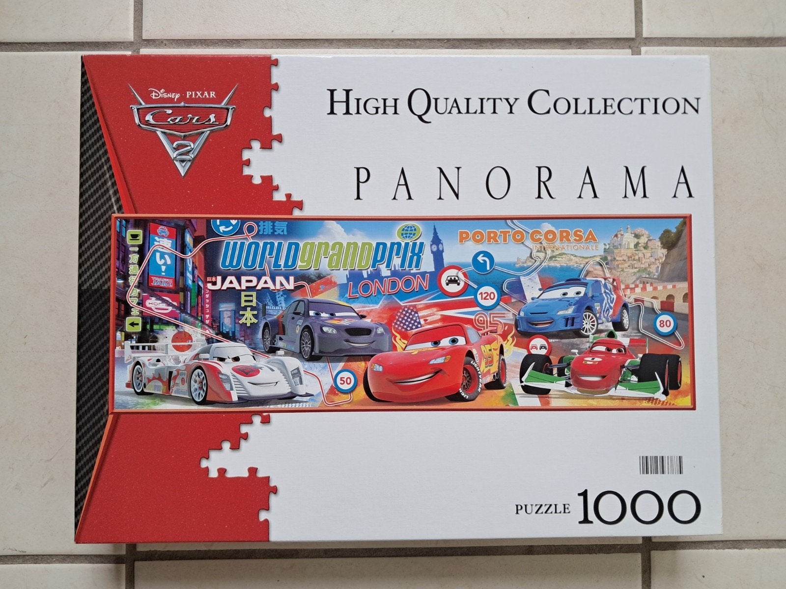 Panoramapuzzel 1000 stukjes- Disney Pixar Cars 2, Ophalen, 500 t/m 1500 stukjes, Zo goed als nieuw, Legpuzzel