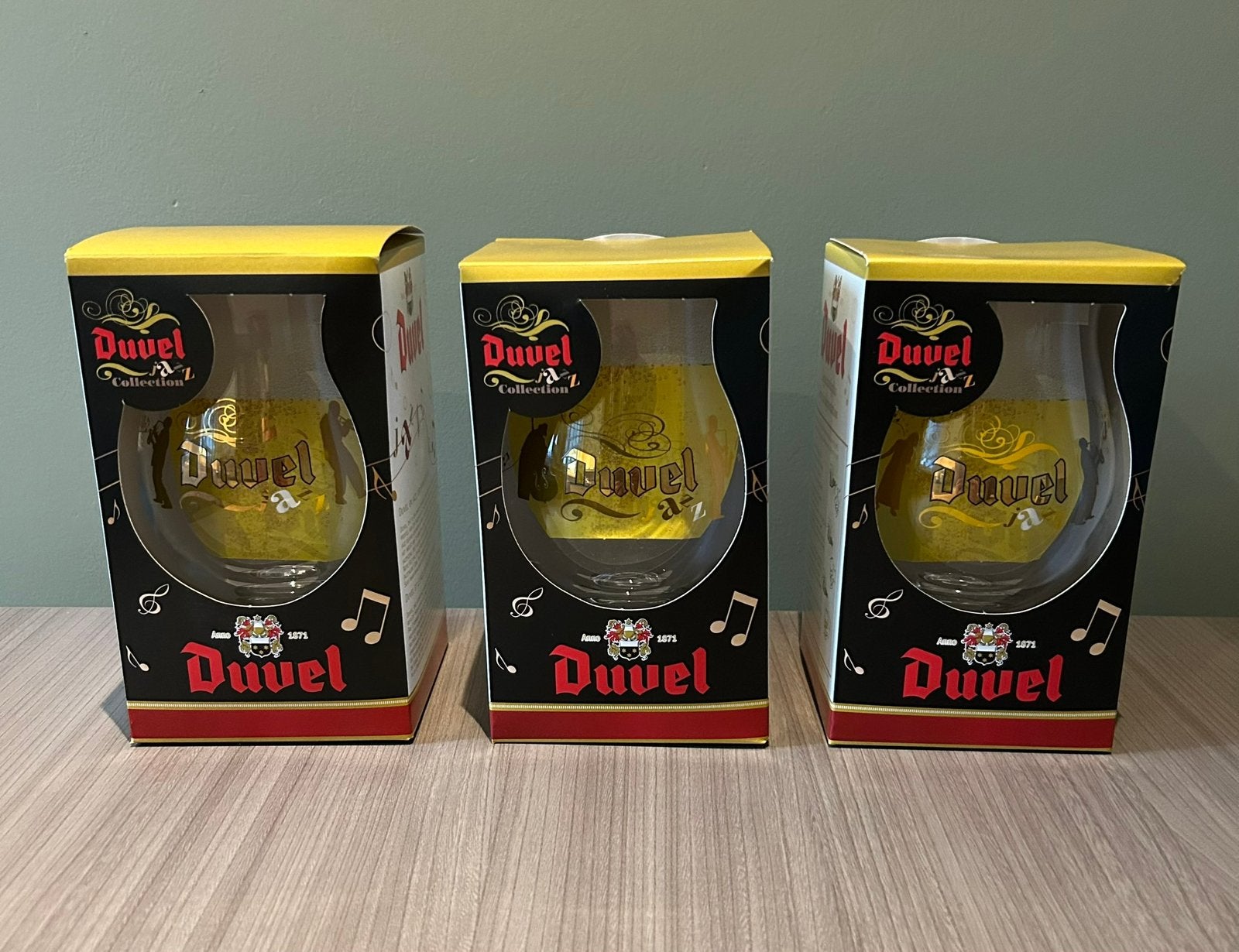Duvel glazen  Jazz collection  Reeks van 3 stuks.  Nieuw, Verzamelen, Ophalen of Verzenden, Nieuw, Duvel
