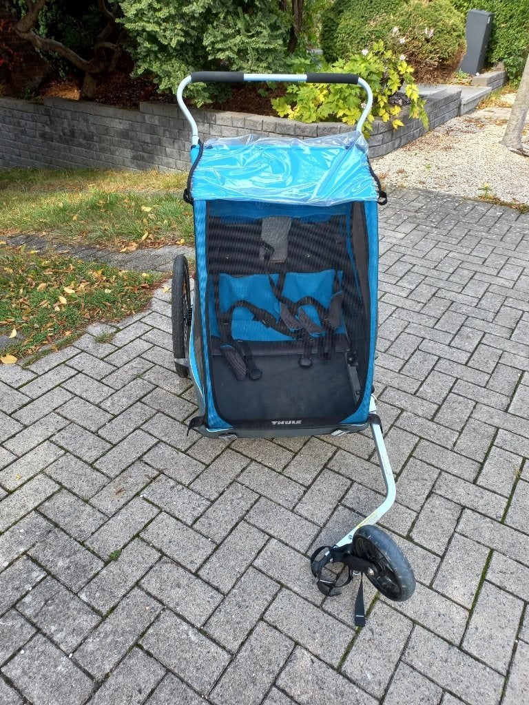 Remorque à vélo et poussette Thule Coaster 2 XT - 2 enfants, Vélos & Vélomoteurs, 40 à 60 kg, Enlèvement, Utilisé, Suspension
