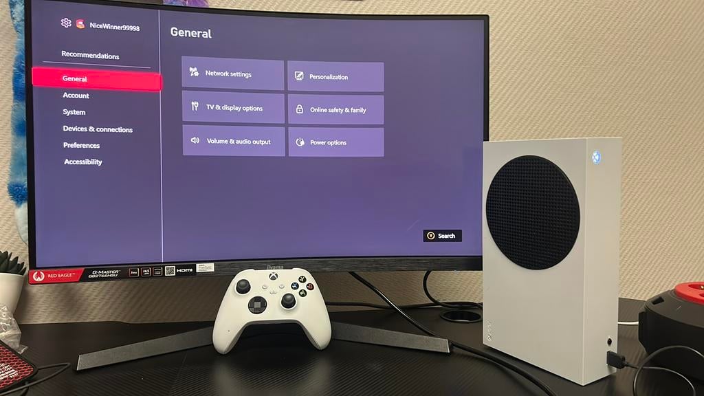 Xbox series s met gaming monitor, Ophalen, Zo goed als nieuw, Xbox Series S