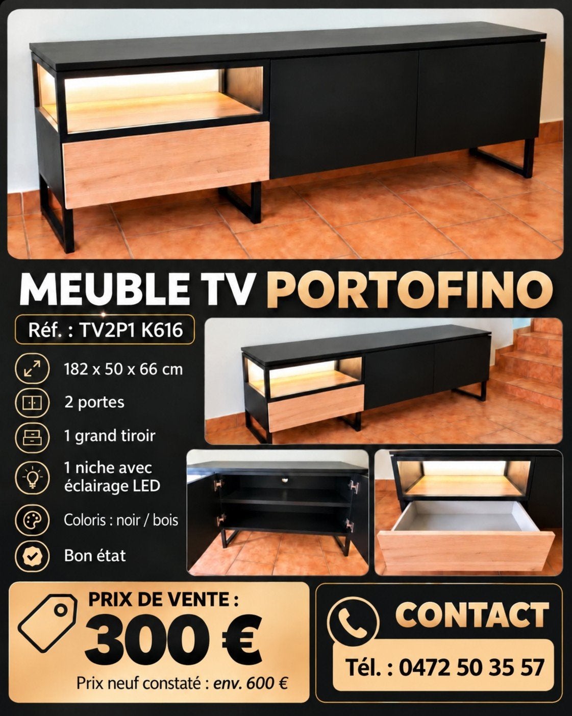 Meuble TV, Enlèvement, Comme neuf