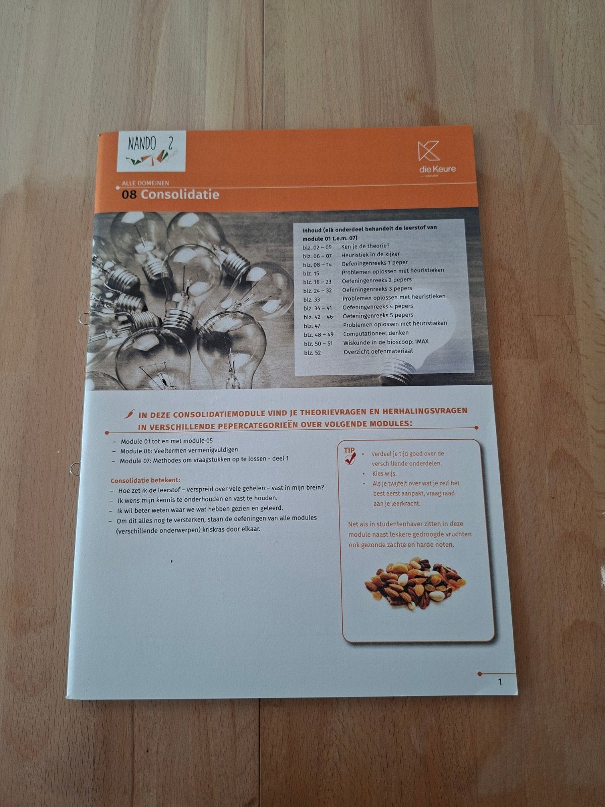 Leerwerkboek 1ste graad NANDO 2 module 08 Consolidatie NIEUW, Livres, Enlèvement ou Envoi, Neuf, Secondaire, Mathématiques A