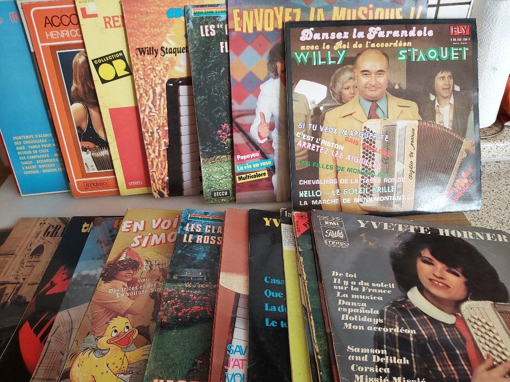 48 vinyles 33t accordéon, la pièce ou en lot, lire l'annonce, Enlèvement ou Envoi, Musique traditionnelle et folklorique, Compilation