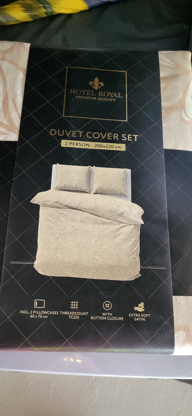 bedlinnen set, Instopstrook, Beige, Beddengoedset, Katoen